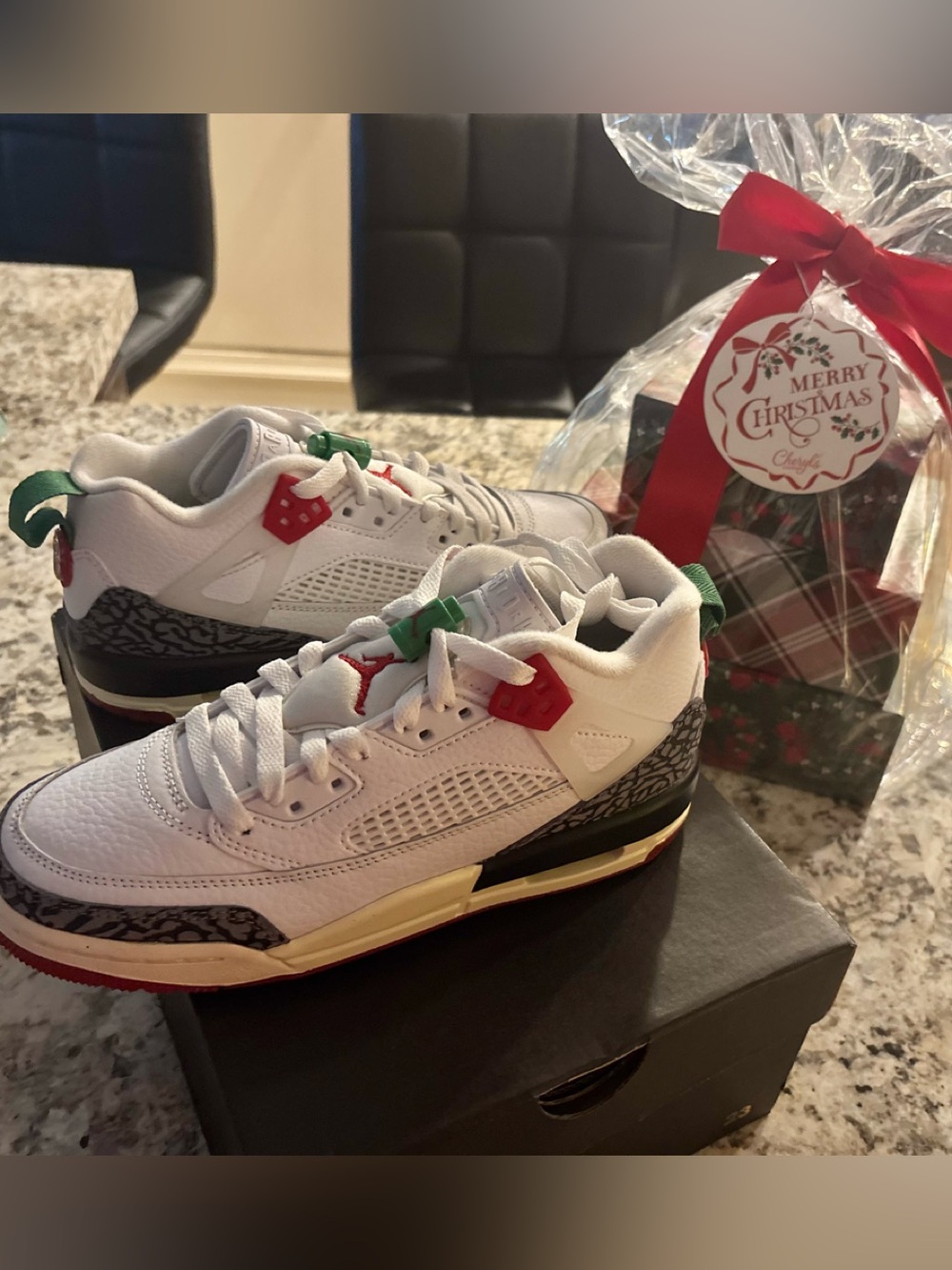 Jordan Spizike Low White Holiday Sneakers Size: 4.5 Big kids Converts 6 in Women